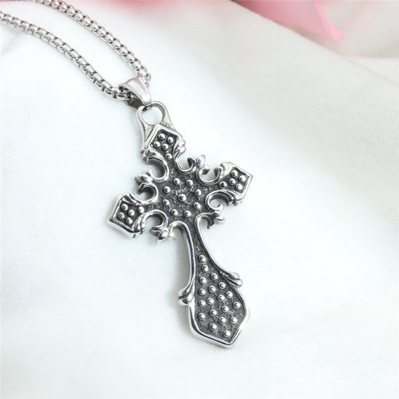 Hip Hop Retro Star Point Cross Pendant