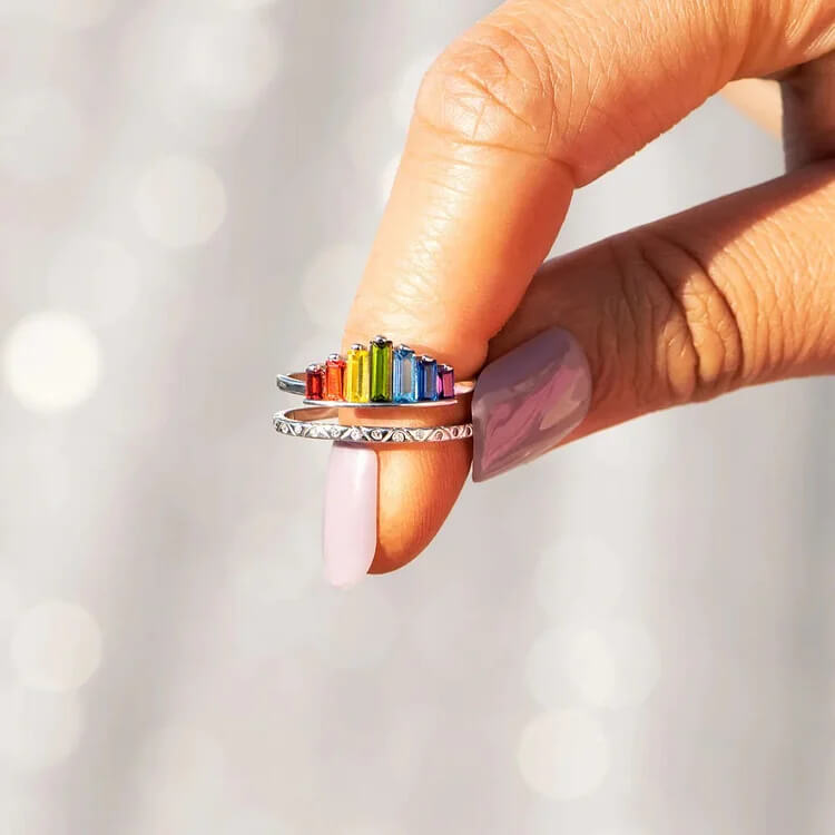 Trendy Rainbow Colourful Zircon Ring