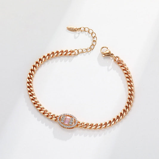 Retro Light Luxury Micro-paved Zircon Bracelet for Women