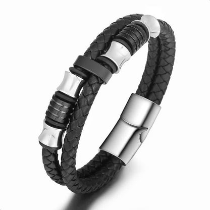 Men's Leather Multilayer Braided Rope Bracelet