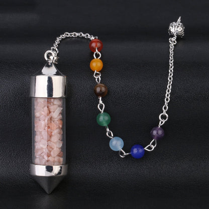 Wishing Bottle Seven-color Stone Cone Pendant