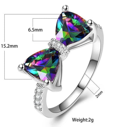 Mystic Rainbow Bow Knot Ring