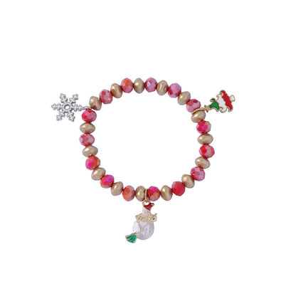 Christmas Bracelet Santa Snowman Colorful Candy Bead Bracelet