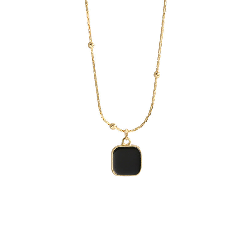 Black Dark Geometric Block Light Luxury Niche Design Necklace