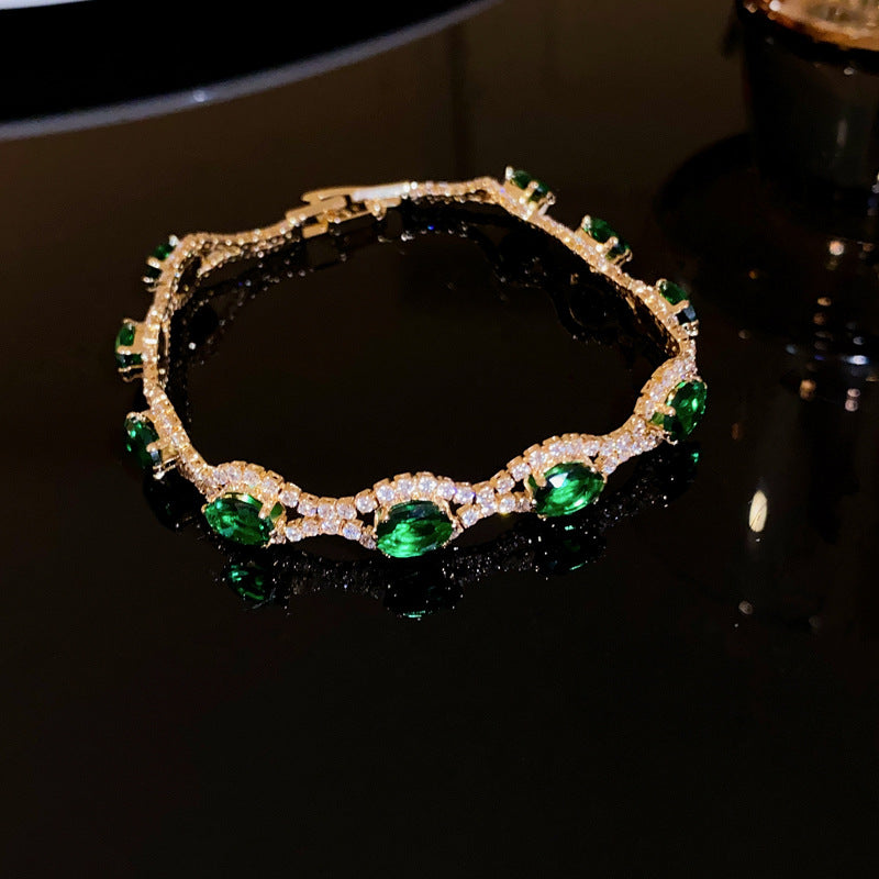 Diamond-set Oval Buckle Bracelet