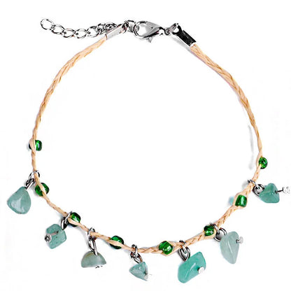 Natural Crystal Gravel Pendant Bracelet Anklet