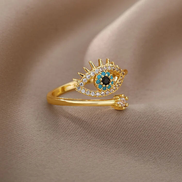 Evil Eye Diamond Adjustable Ring