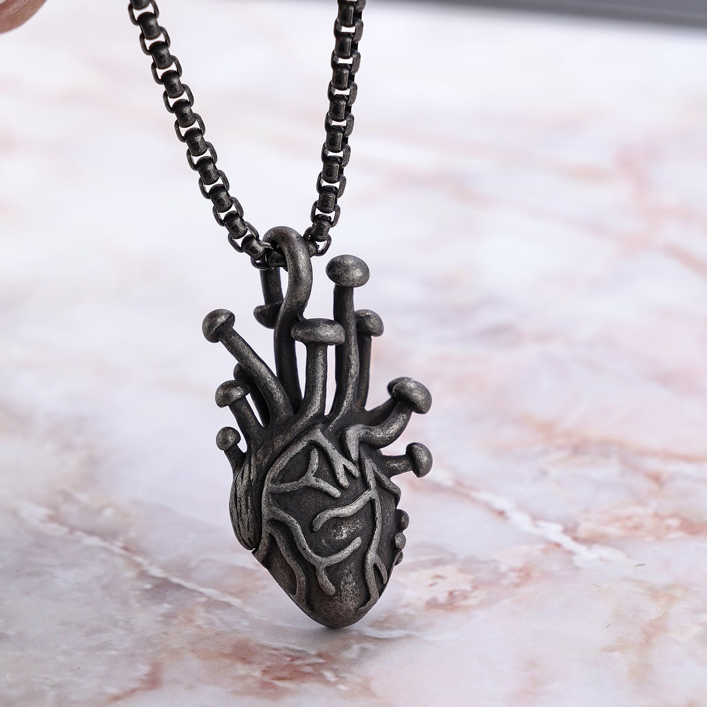 Heart Pulse Jump Molding Stainless Steel Pendant Necklace