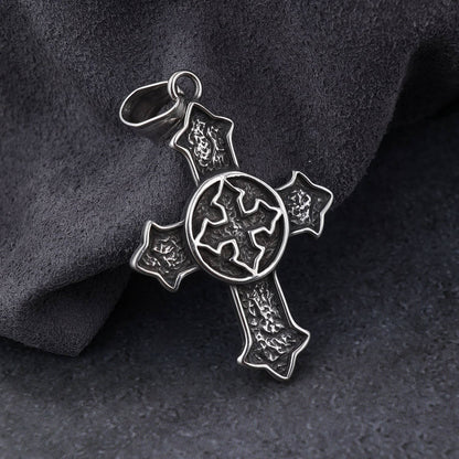 Double Cross Stainless Steel Pendant