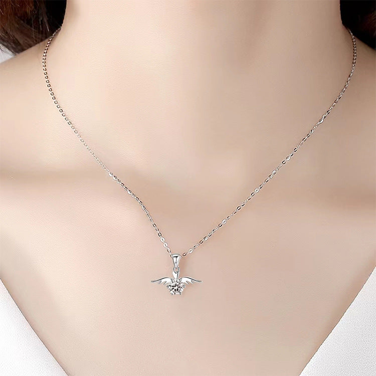 Angel Wings Fashion Zircon Pendant Necklace