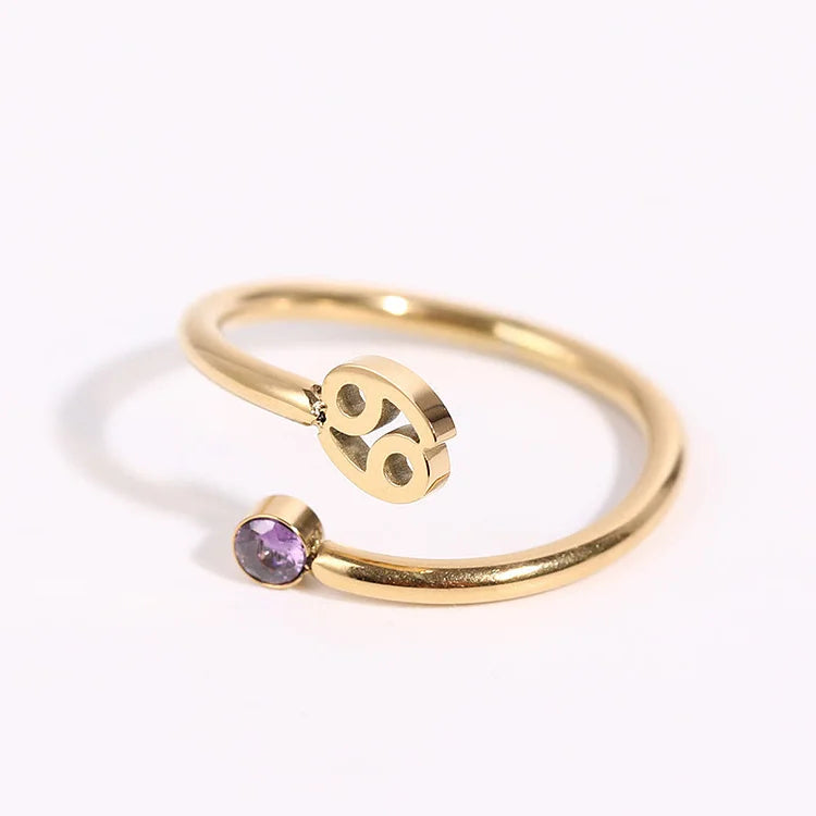 Zodiac Birthstone Ring