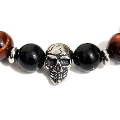 Skull Bracelet Tiger Eye Bracelet Punk Ghost Bracelet