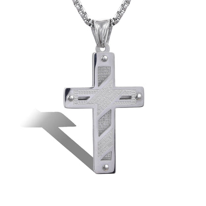 Hollow Character Character Mother Cross Stainless Steel Pendant