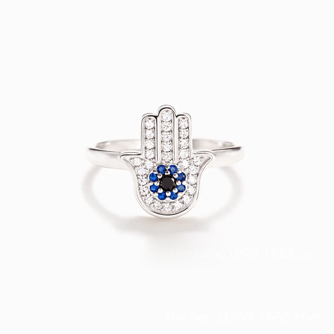 "You're Always Protected" Hamsa Zircon Ring