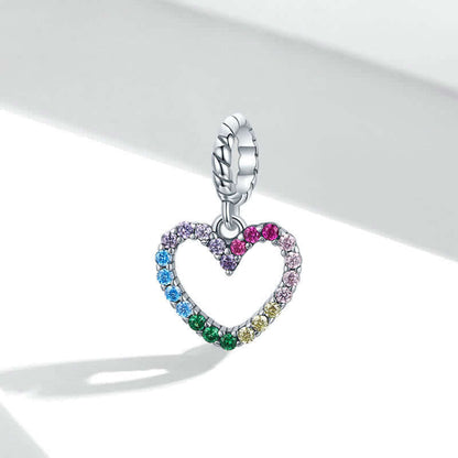 Women's Rainbow Heart Pendant Necklace