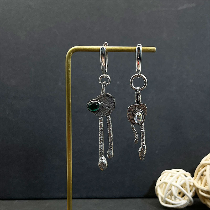 Asymmetric Artificial Opal Witch Earrings