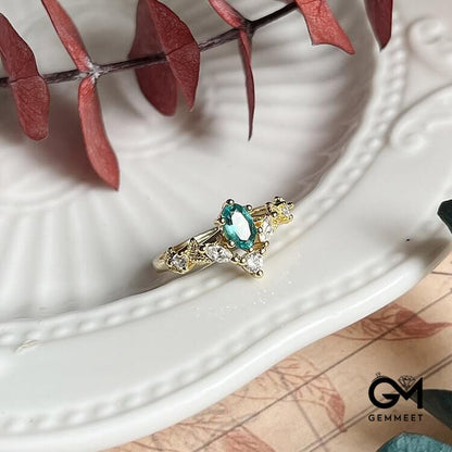 "Chamuel's Crown" - Paraiba Tourmaline Healing Ring