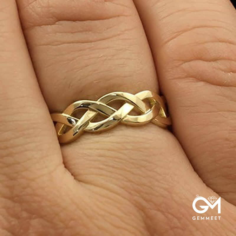 Antique Gold Braided Wrap Openwork Ring