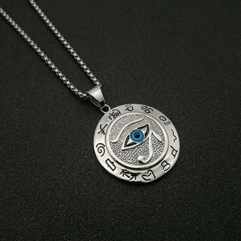 Ancient Egyptian Eye of Horus Titanium Steel Stainless Steel Pendant Eagle Head God Eye Necklace