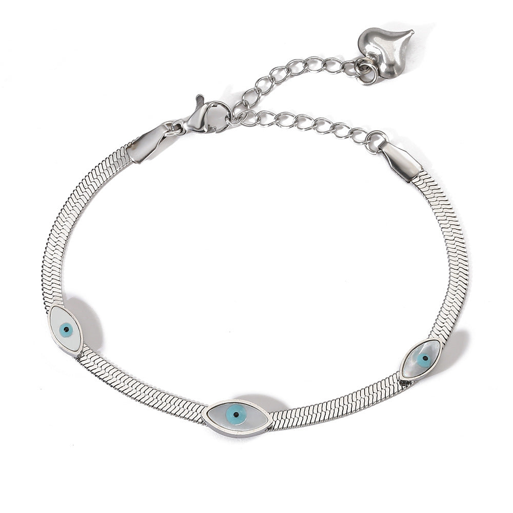 Evil Eye Snake Link Bracelet