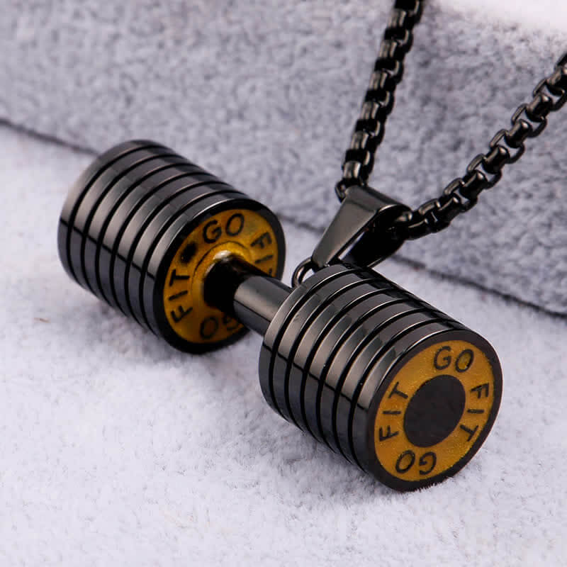 Men's Gym Dumbbell Fitness Necklace