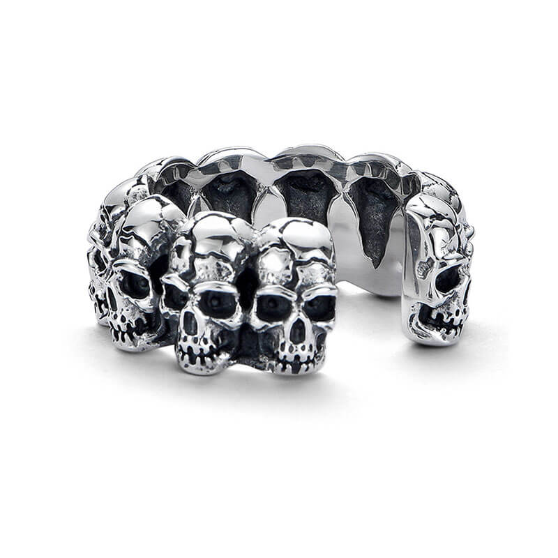 Cool 3D Skull Punk Band Ring