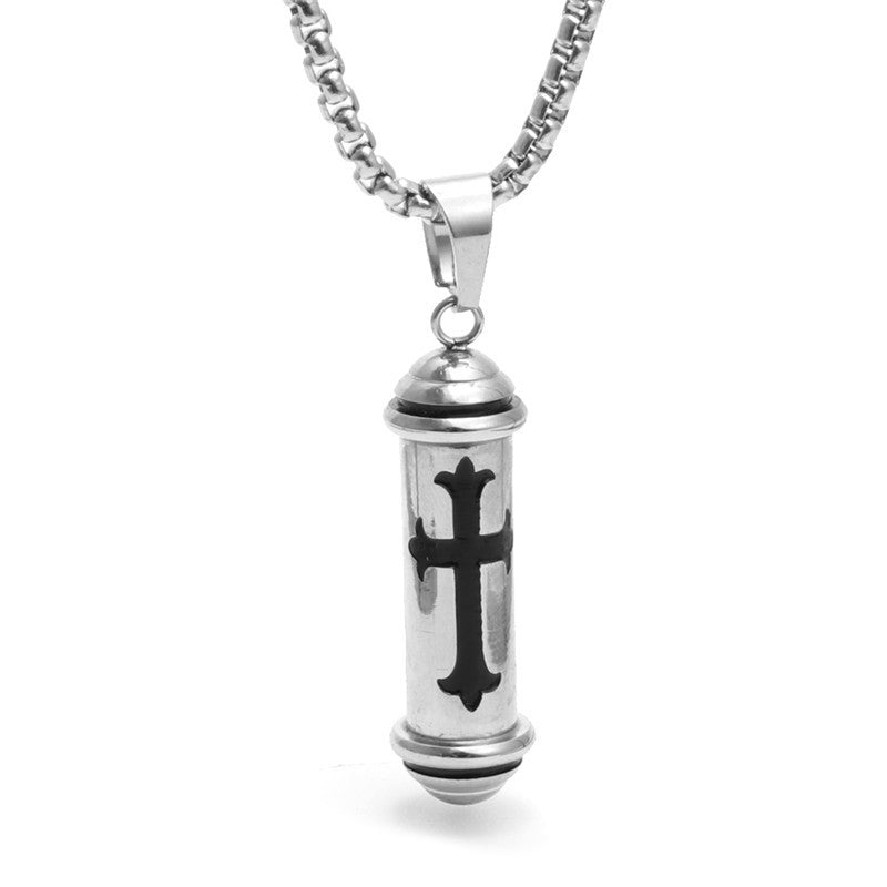 Cross Shaped Bottle Hollow Punk Pendant