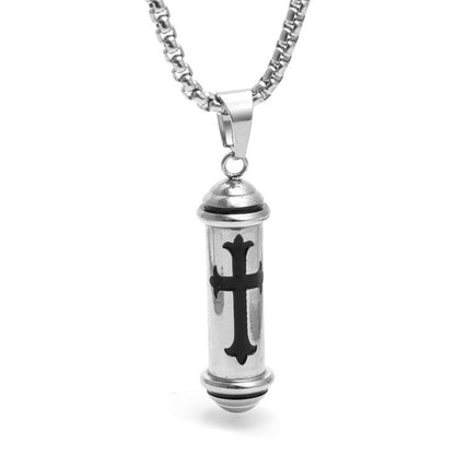 Cross Shaped Bottle Hollow Punk Pendant