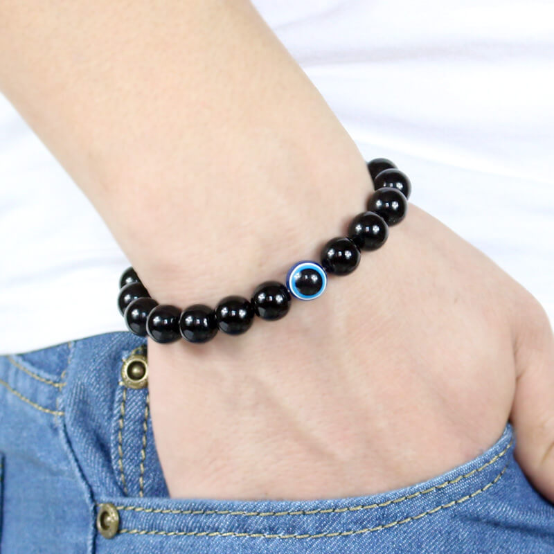 Black Bracelet Fashion Glasses Pupil Bead Bracelet