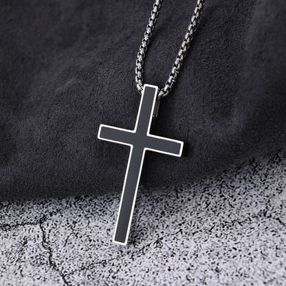 Black Glue Cross Pendant