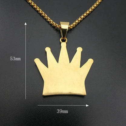 Hip Hop Jewelry Gold Plated Zirconia King Crown Pendant