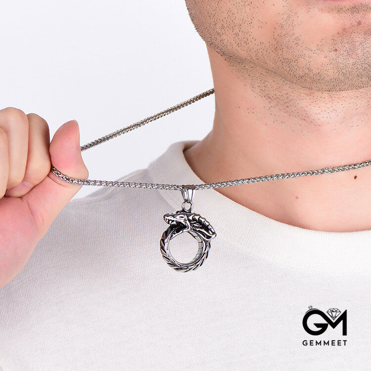 Ouroboros Titanium Steel Pendant Necklace