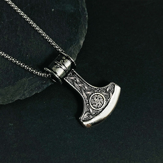 Vintage Viking Mythology Axe Pendant Necklace