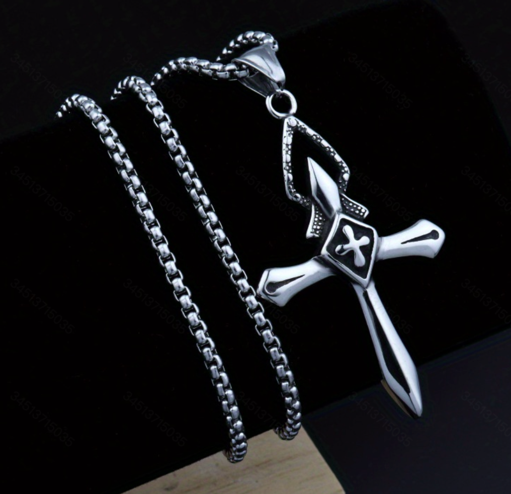 Unisex Fashionable Cross Pendant Necklace