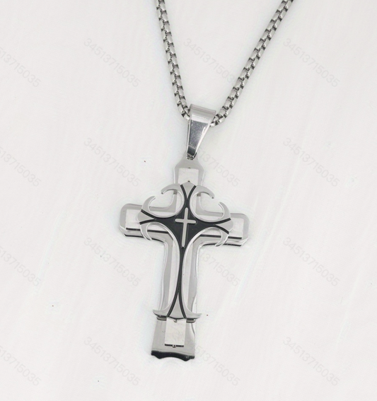 Stainless Steel Cross Pendant Necklace