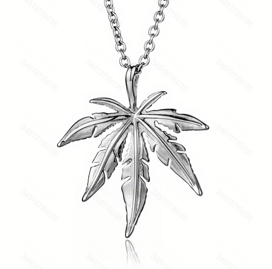 Fashionable Stainless Steel Maple Leaf Men's Necklace