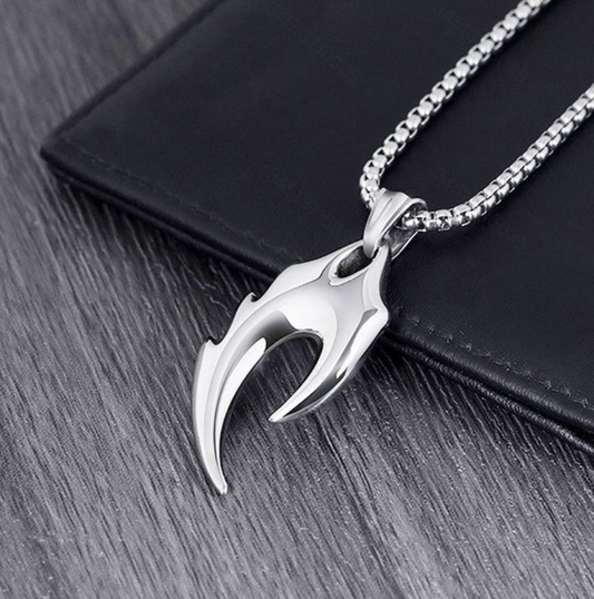 Stainless Steel Wolf Tooth Pendant Necklace for Men