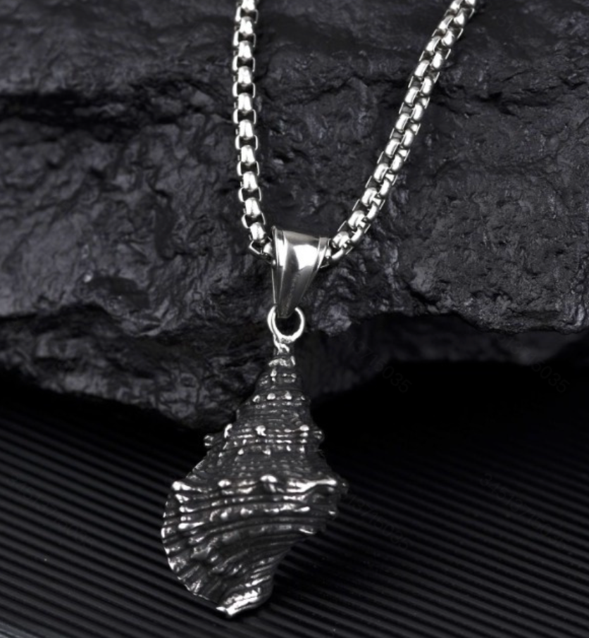 Stainless Steel Conch Pendant Necklace