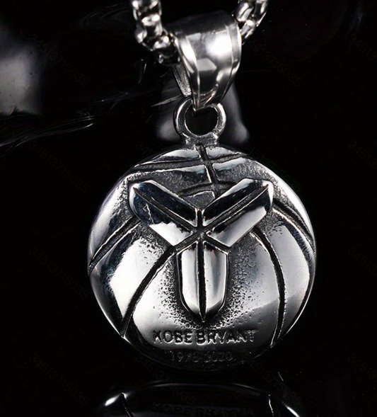 Stainless Steel Basketball Pendant Necklace