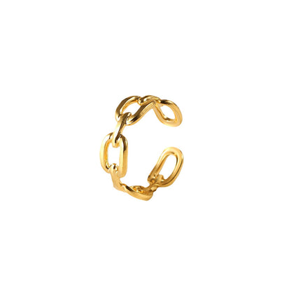 Gold Plated Stainless Steel Square Chain Ring