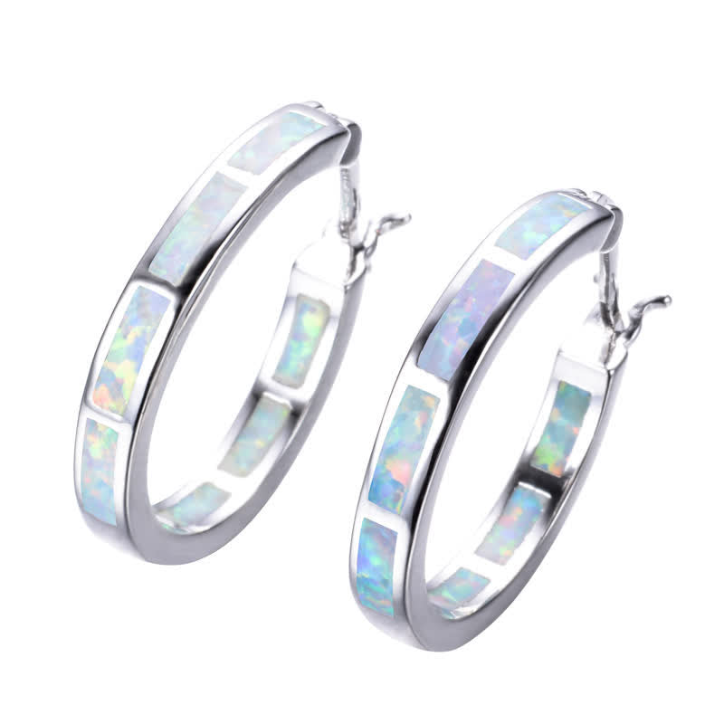 Creative Round Color Opal Earrings