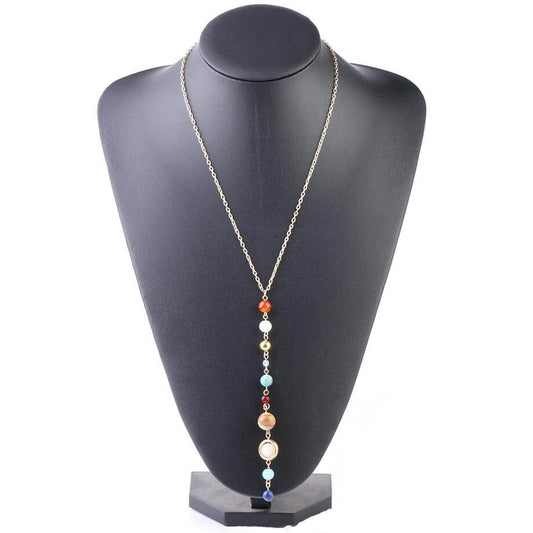 Eight Planets Gold-plated Necklace Long Pendant