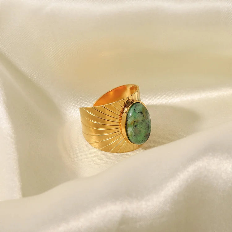 "African Turquoise Majesty" Wide African Turquoise Ring