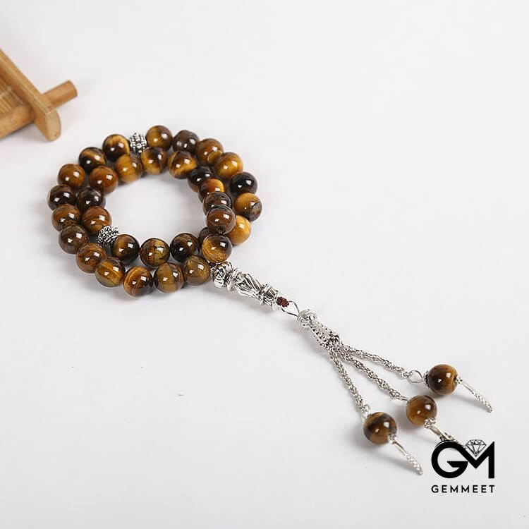 Tiger Eye 33pcs 99pcs Muslim Prayer Rosary Bracelet