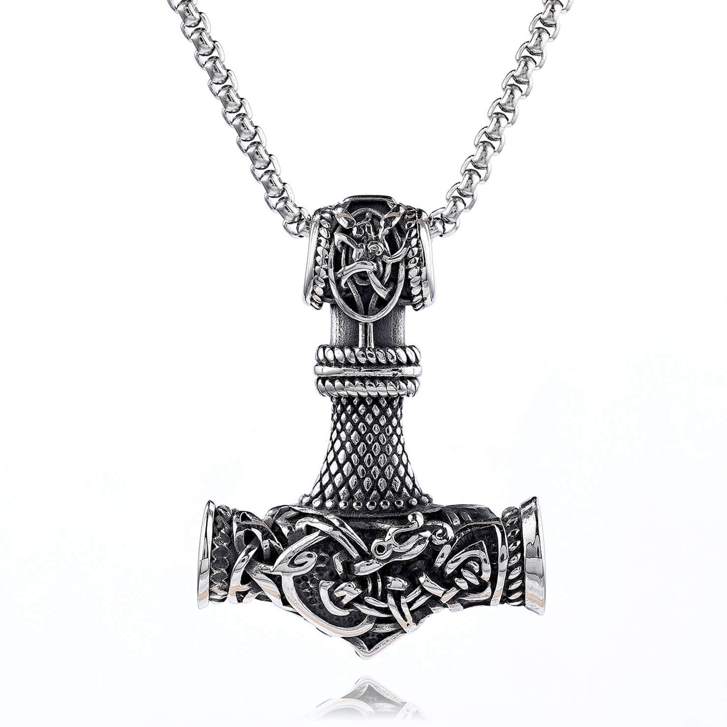 Stainless Steel Pendant with Dragon Hammer