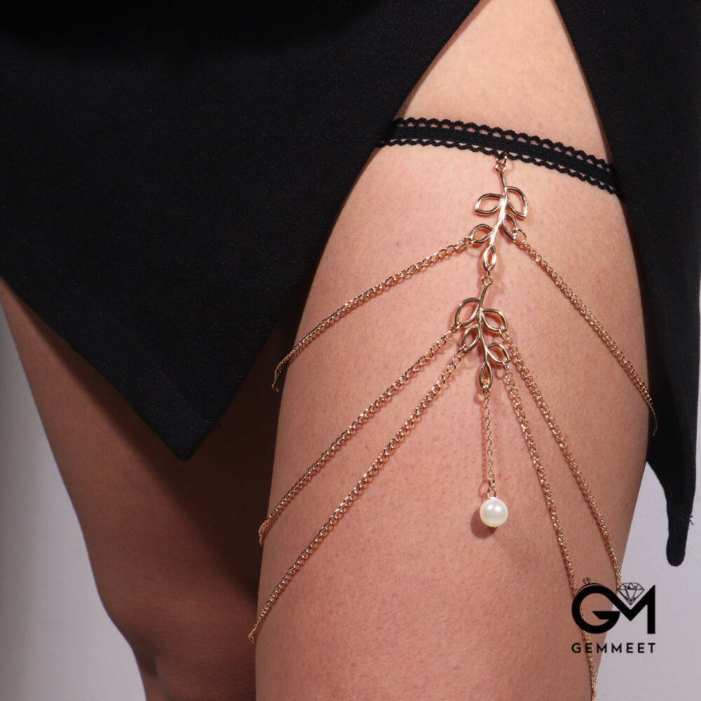 Stretch Multi-layer Leaf Long Leg Chain