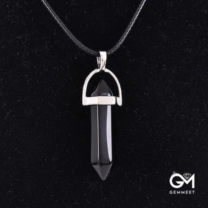 Simple Synthetic Crystal Hexagon Rhomboid Pendant