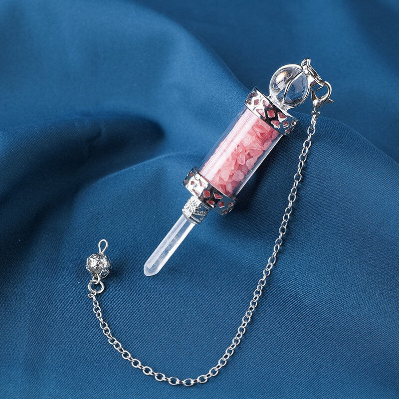 Crystal Gravel Wishing Bottle Pillar Spirit Pendant