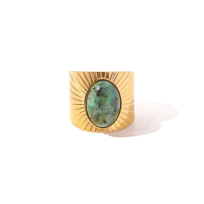 French Vintage Natural Stone Thick Ring