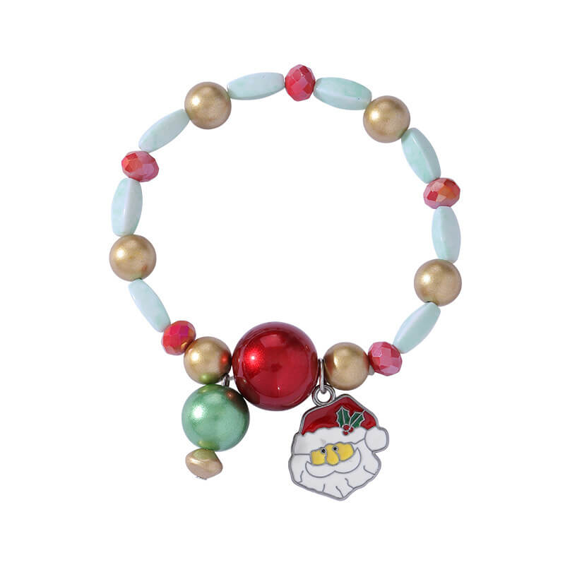 Christmas Bracelet Santa Snowman Colorful Candy Bead Bracelet